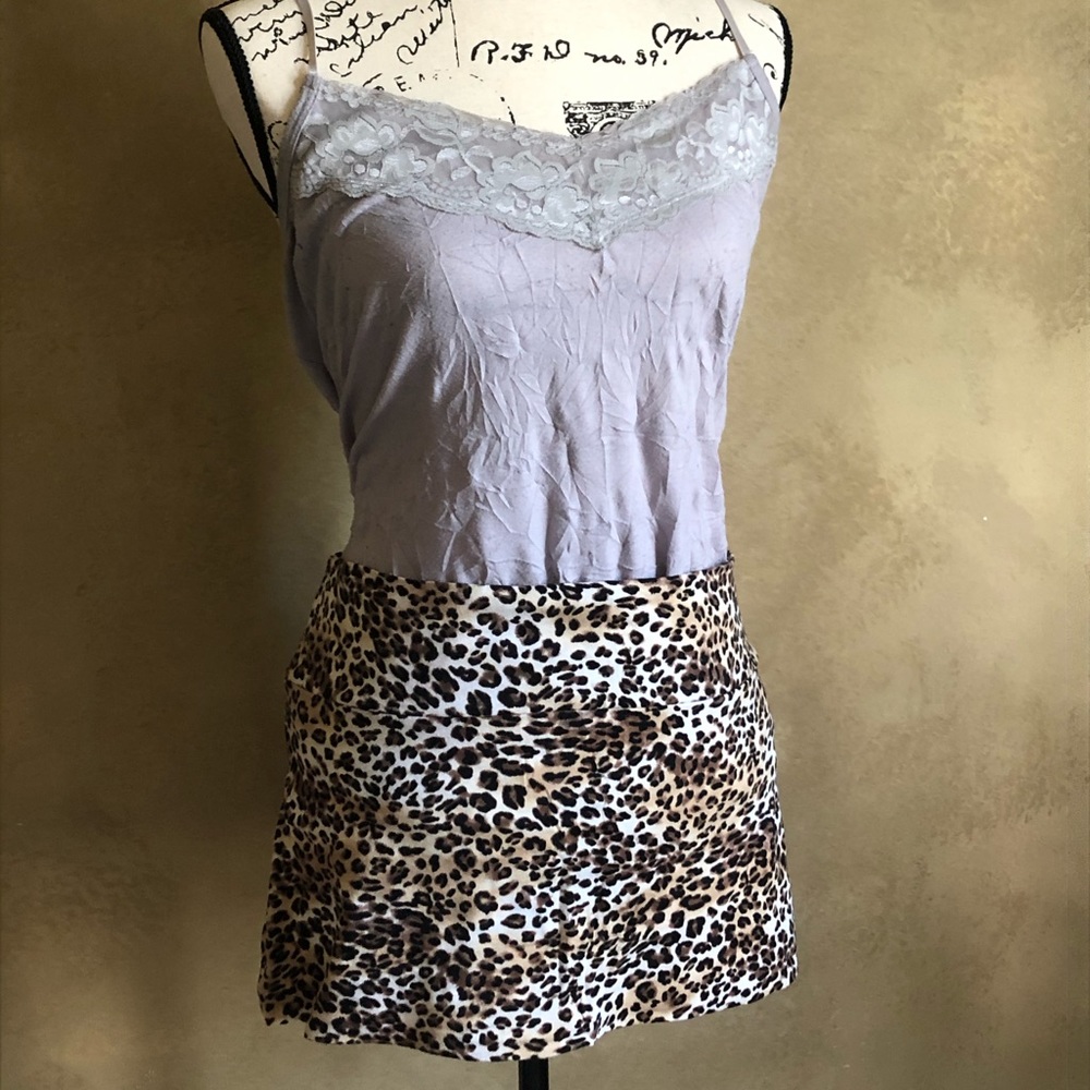 Leopard Print Mini Skirt